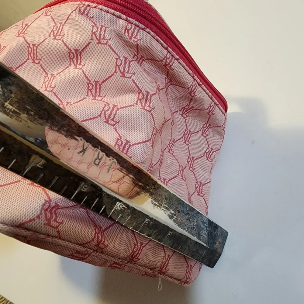 Lauren Ralph Lauren Pink RL Monogram Cosmetic Bags Set